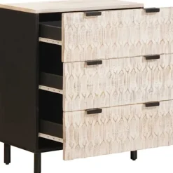 vidaXL Byråer>Sideboard 2 pcs Vit Tvätt Finish 60 x 33 x 75 cm