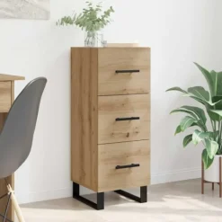vidaXL Byråer>Sideboard Artisan Ek 34,5 x 34 x 90 cm Konstruerat trä och järn