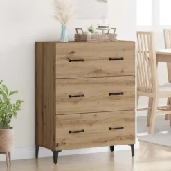 vidaXL Byråer>Sideboard Artisan Ek 69,5 x 34 x 90 cm Konstruerat trä och järn