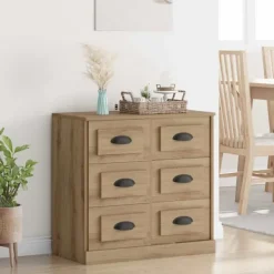 vidaXL Byråer>Sideboard Artisan Ek 70 x 35,5 x 67,5 cm Konstruerat trä