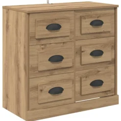 vidaXL Byråer>Sideboard Artisan Ek 70 x 35,5 x 67,5 cm Konstruerat trä