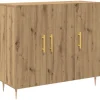 vidaXL Sideboards>Sideboard Artisan Ek 90 x 34 x 80 cm Konstruerat trä
