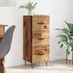 vidaXL Byråer>Sideboard Gammalt trä 34 x 34.5 x 90 cm Konstruerat trä