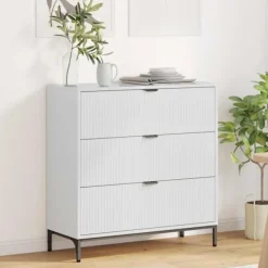 vidaXL Byråer>Sideboard Högblanka vita 79,5 x 33 x 82 cm Konstruerat trä
