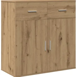 vidaXL Sideboards>Sideboard med låda Artisan Ek 78 x 38 x 80 cm Konstruerat trä