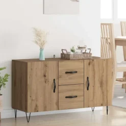 vidaXL Sideboards>Sideboard med låda Artisan Ek 100 x 36 x 60 cm Konstruerat trä