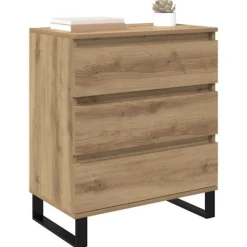 vidaXL Byråer>Sideboard med låda Artisan Ek 60 x 35 x 70 cm Konstruerat trä