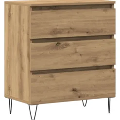 vidaXL Byråer>Sideboard med låda Artisan Ek 60 x 35 x 70 cm Konstruerat trä