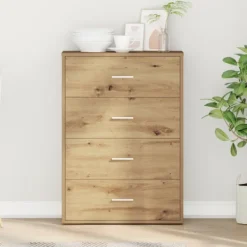 vidaXL Byråer>Sideboard med låda Artisan Ek 60 x 31 x 84 cm Konstruerat trä