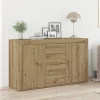 vidaXL Sideboards>Sideboard med låda Artisan Ek 120 x 36 x 69 cm Konstruerat trä