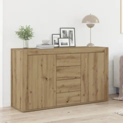 vidaXL Sideboards>Sideboard med låda Artisan Ek 120 x 36 x 69 cm Konstruerat trä