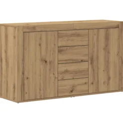 vidaXL Sideboards>Sideboard med låda Artisan Ek 120 x 36 x 69 cm Konstruerat trä