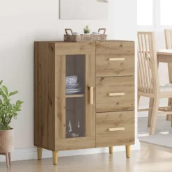 vidaXL Skåp>Sideboard med låda Artisan Ek 69,5 x 34 x 90 cm Konstruerat trä