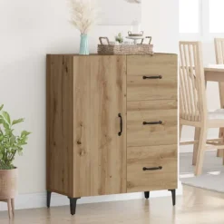 vidaXL Sideboards>Sideboard med låda Artisan Ek 69,5 x 34 x 90 cm Konstruerat trä