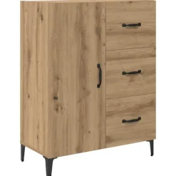 vidaXL Sideboards>Sideboard med låda Artisan Ek 69,5 x 34 x 90 cm Konstruerat trä
