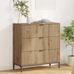 vidaXL Byråer>Sideboard med låda Artisan Ek 79,5 x 33 x 82 cm Konstruerat trä