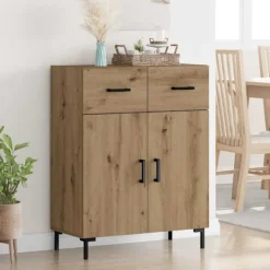 vidaXL Sideboards>Sideboard med låda Artisan Ek 69,5 x 34 x 90 cm Konstruerat trä