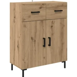 vidaXL Sideboards>Sideboard med låda Artisan Ek 69,5 x 34 x 90 cm Konstruerat trä