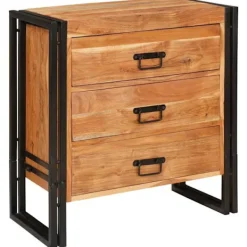 vidaXL Byråer>Sideboard med låda Brun 66 x 33 x 70 cm Massivt Akaciaträ