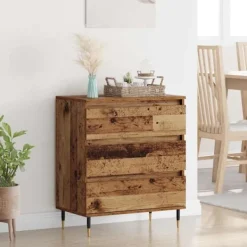 vidaXL Sideboards>Sideboard med låda Gammalt trä 60 x 35 x 70 cm Konstruerat trä