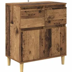 vidaXL Sideboards>Sideboard med låda Gammalt trä 60 x 35 x 70 cm Konstruerat trä
