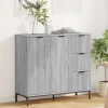 vidaXL Sideboards>Sideboard med låda Grå Sonoma 89,5 x 33 x 82 cm Konstruerat trä