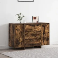 vidaXL Sideboards>Sideboard med låda Rökt ek 120 x 41 x 75 cm Konstruerat trä