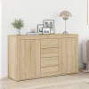 vidaXL Sideboards>Sideboard med låda Sonoma-ek 120 x 36 x 69 cm Konstruerat trä