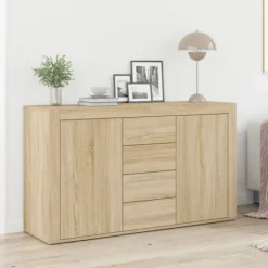 vidaXL Sideboards>Sideboard med låda Sonoma-ek 120 x 36 x 69 cm Konstruerat trä