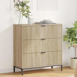 vidaXL Byråer>Sideboard med låda Sonoma-ek 79,5 x 33 x 82 cm Konstruerat trä