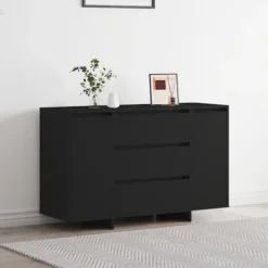 vidaXL Sideboards>Sideboard med låda Svart 120 x 41 x 75 cm Konstruerat trä