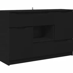 vidaXL Sideboards>Sideboard med låda Svart 100 x 30 x 65,6 Konstruerat trä