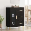 vidaXL Sideboards>Sideboard med låda Svart Ek 69,5 x 34 x 90 cm Konstruerat trä