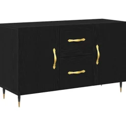 vidaXL Sideboards>Sideboard med låda Svart Ek 100 x 36 x 60 cm Konstruerat trä