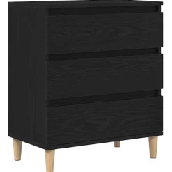 vidaXL Byråer>Sideboard med låda Svart Ek 60 x 35 x 70 cm Konstruerat trä