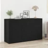vidaXL Sideboards>Sideboard med låda Svart Ek 120 x 36 x 69 cm Konstruerat trä
