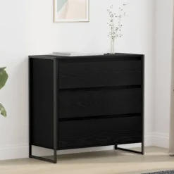 vidaXL Byråer>Sideboard med låda Svart Ek 79 x 36 x 75.5 cm Konstruerat trä