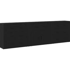 vidaXL Sideboards>Sideboard med låda Svart Ek 240 x 33 x 70 cm Konstruerat trä