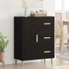 vidaXL Sideboards>Sideboard med låda Svart ek 34 x 69.5 x 90 cm Konstruerat trä