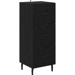 vidaXL Byråer>Sideboard med låda Svart ek 34 x 34,5 x 90 cm Konstruerat trä