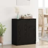 vidaXL Sideboards>Sideboard med låda Svart Ek 60 x 30 x 70 cm Konstruerat trä