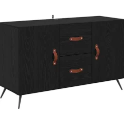 vidaXL Sideboards>Sideboard med låda Svart Ek 100 x 36 x 60 cm Konstruerat trä