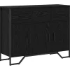 vidaXL Sideboards>Sideboard med låda Svart Ek 97 x 32,5 x 74,5 cm