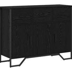 vidaXL Sideboards>Sideboard med låda Svart Ek 97 x 32,5 x 74,5 cm