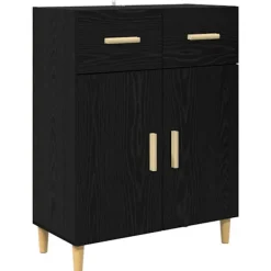 vidaXL Sideboards>Sideboard med låda Svart ek 34 x 69.5 x 89 cm Konstruerat trä