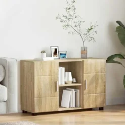 vidaXL Sideboards>Sideboard Sonoma-ek 88,5 x 30,5 x 55,5 cm Konstruerat trä