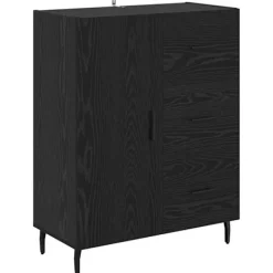 vidaXL Sideboards>Sideboard Svart Ek 69,5 x 34 x 90 cm Konstruerat trä och järn