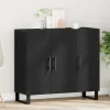 vidaXL Sideboards>Sideboard Svart Ek 90 x 34 x 80 cm Konstruerat trä
