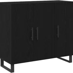 vidaXL Sideboards>Sideboard Svart Ek 90 x 34 x 80 cm Konstruerat trä