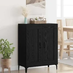 vidaXL Sideboards>Sideboard Svart Ek 69,5 x 34 x 90 cm Konstruerat trä